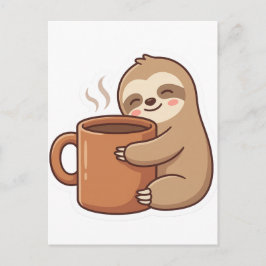 Cartão Postal Sending Slow Vibes Sloth Postcard |Cute Hello Note
