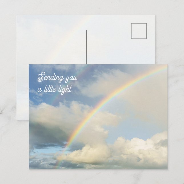 Cartão Postal Sending You a Little Light Rainbow Thinking of You (Frente/Verso)