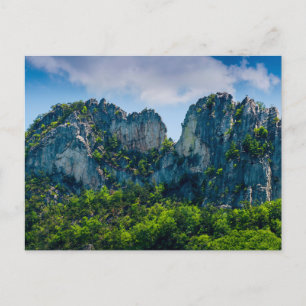 Cartão Postal Seneca Rocks no verão, Virgínia Ocidental
