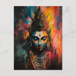 Cartão Postal Senhor Divino Shiva Abstrato Chuva de Cores Arco-í