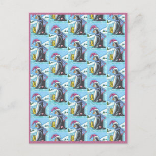 CARTÃO POSTAL SENHOR, SOLITÁRIO PENGUIN WHIMSY HOLIDAY