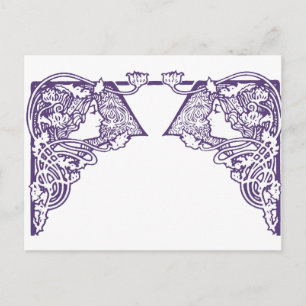 Cartão Postal Senhora Art Nouveau Personalizável