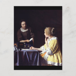 Cartão Postal Senhora com a Empregada e Carta de Vermeer