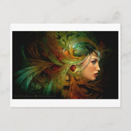 Cartão Postal Senhora com uma morada elegante