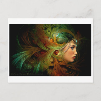 Cartão Postal Senhora com uma morada elegante