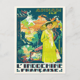 Cartão Postal Senhora de Annam Hue, Cidade do Vietnã, Ásia