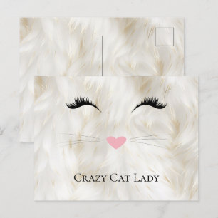 Cartão Postal Senhora de Gato Louca de Moedas