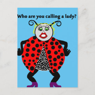 Cartão Postal Senhora Desinsetar Engraçado do joaninha