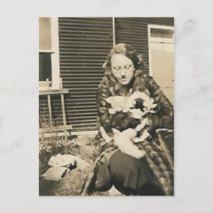 Cartão Postal senhora do gato