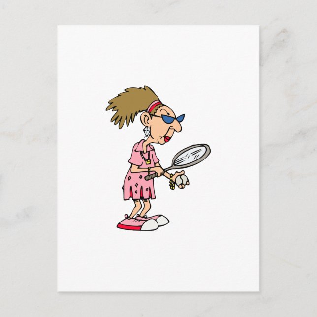 Cartão Postal Senhora Mais Velha de Tênis (Frente)