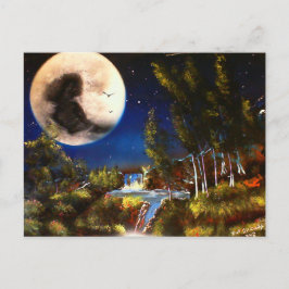 Cartão Postal Senhora na Lua