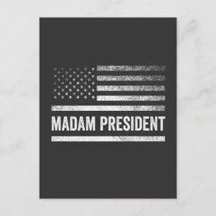 Cartão Postal Senhora Presidente Harris Walz American Flag Elect
