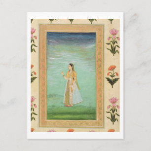 Cartão Postal Senhora segurando uma flor, do Pequeno Álbum do P