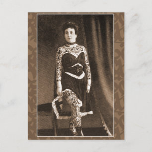 Cartão Postal Senhora Tatuada em Cartões, Cartões-postais