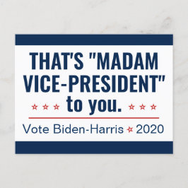 Cartão Postal Senhora Vice-Presidente Kamala Harris Biden 2020