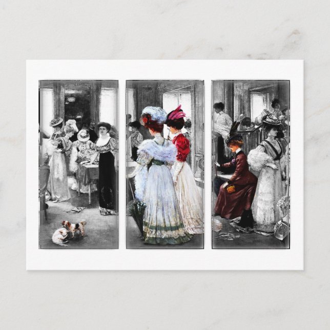 Cartão Postal senhoras vitorianas vintage (Frente)