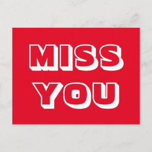 Cartão Postal Senhorita Você, branco vermelho, moderno