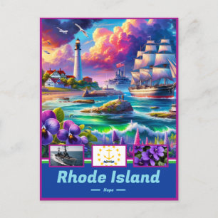 Cartão Postal Sênico de Elegância Costeira de Rhode Island