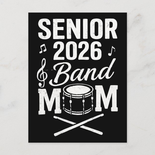 Cartão Postal Senior 2026 Band Mom (Frente)