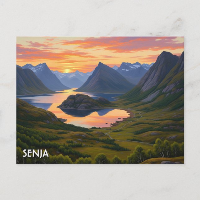 Cartão Postal Senja Norway Viagem (Frente)