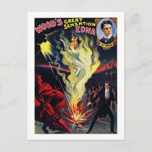 Cartão Postal Sensação de madeira "Edna" (Frente)