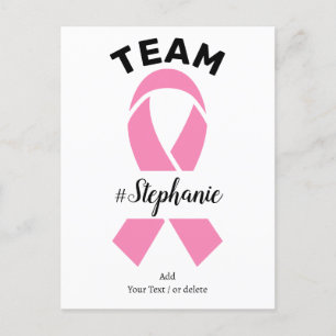 Cartão Postal Sensibilização do Cancer da Equipe de Suporte com 