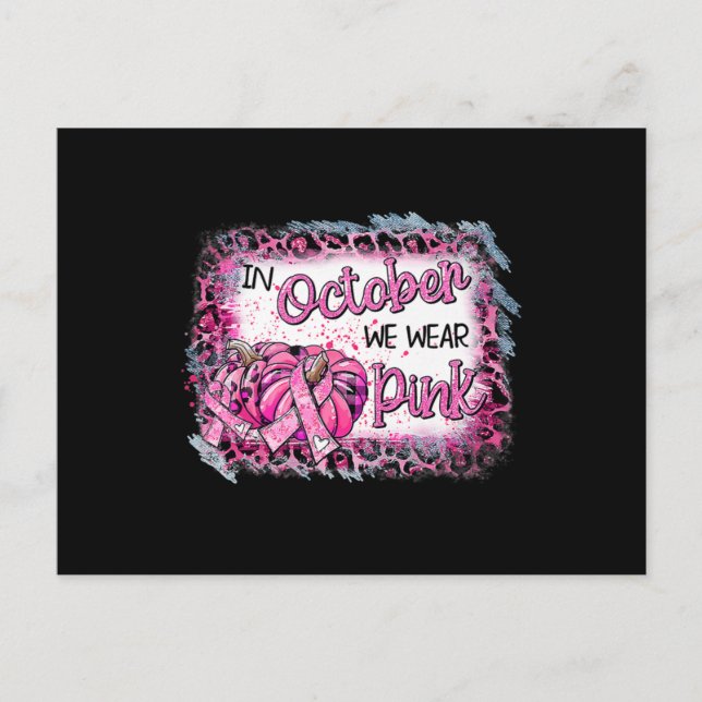 Cartão Postal Sensibilização Do Cancer Da Mama Em Outubro Vestim (Frente)