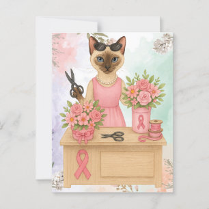 Cartão Postal Sensibilização do Cancer para os amantes do gato -