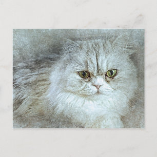 Cartão Postal Sentado Gatinho Bonito ABSTRATO Watercolor