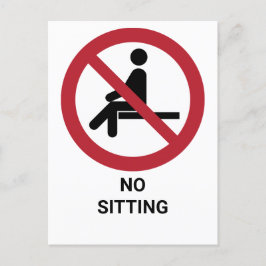 Cartão Postal Sentado, sinal de proibição