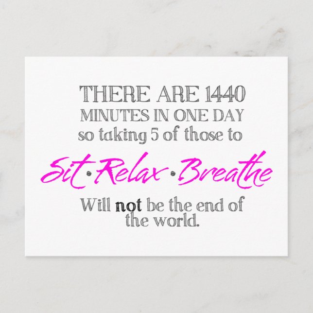 Cartão Postal Sentar-Relaxar-Respirar (Frente)