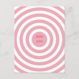 Cartão Postal Sente Sua Falta - Círculos Rosa Abstrato Bonito