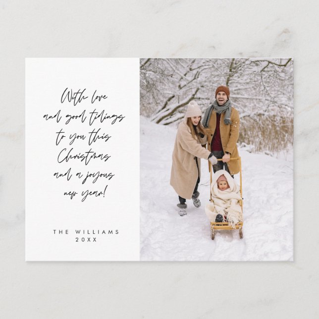Cartão Postal Sentimental, Feliz Natal, Foto da Família (Frente)
