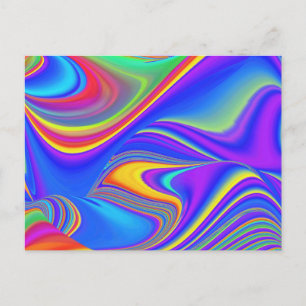 Cartão Postal Sentimento de verão, Arte abstrata em arco-íris 3D