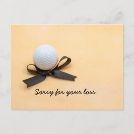 Cartão Postal Sentimentos de golfe, desculpe pela sua perda com 