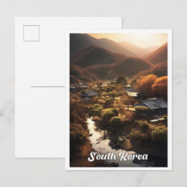 Cartão Postal Seoul South Korea Nature Travel Illustration