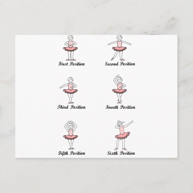 Cartão Postal separador posições do balé (Frente)