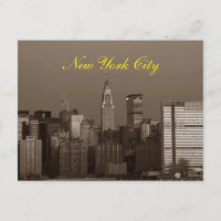 Sepia Brown Script Nova Iorque Skyline