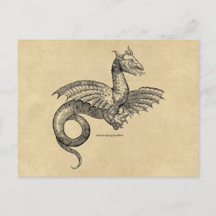 Cartão Postal Sépia do Dragão Alado