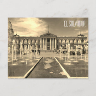 Cartão Postal sépia do palácio nacional san salvador