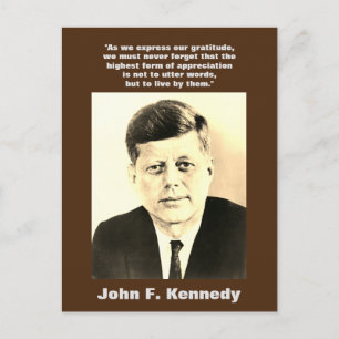 Cartão Postal Sepia JFK John F. Kennedy Cote Motivational
