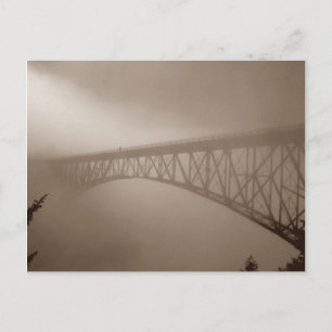 Cartão Postal Sepia Postcard Bridge Disappers Mist Viagem