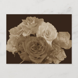Cartão Postal Sepia Rose Bouquet