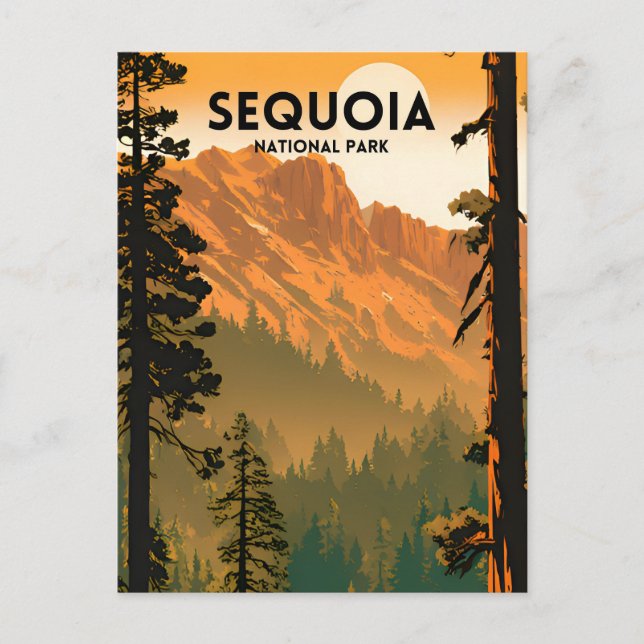 Cartão Postal Sequoia National Park Vintage (Frente)