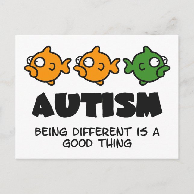 Cartão Postal Ser diferente - design de autismo (Frente)