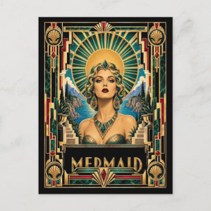 Cartão Postal Sereia, Art Déco Mítica