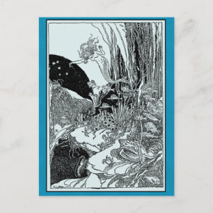 Cartão Postal Sereia bonito sob o mar