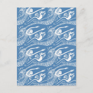 Cartão Postal Sereia com Pérolas e Cavalo-Marinho