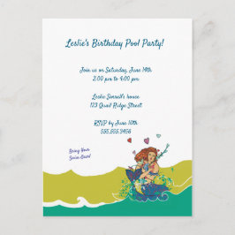 Cartão Postal Sereia e golfinho bebê