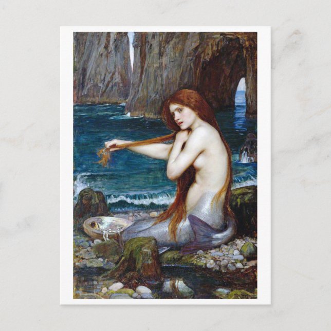 Cartão Postal Sereia, John William Waterhouse (Frente)